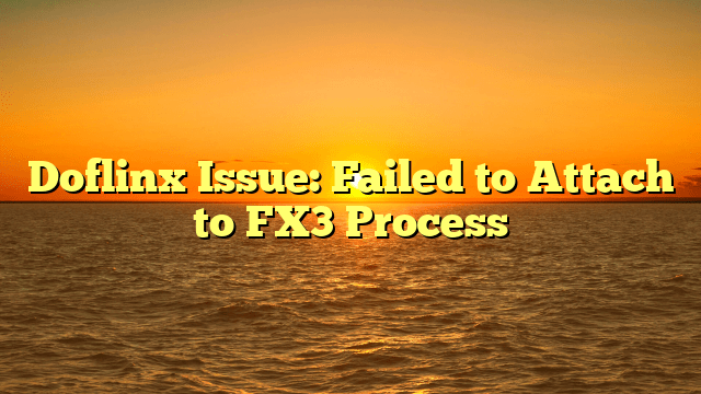 Doflinx Issue: Failed to Attach to FX3 Process