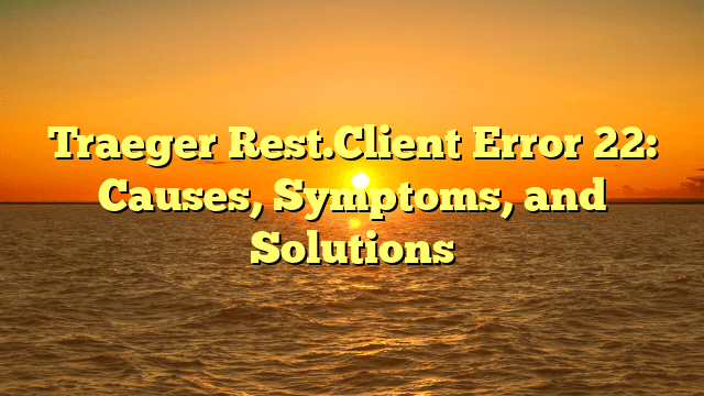 Traeger Rest.Client Error 22: Causes, Symptoms, and Solutions